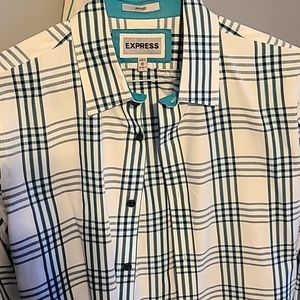 Turquoise striped Express men's shirt